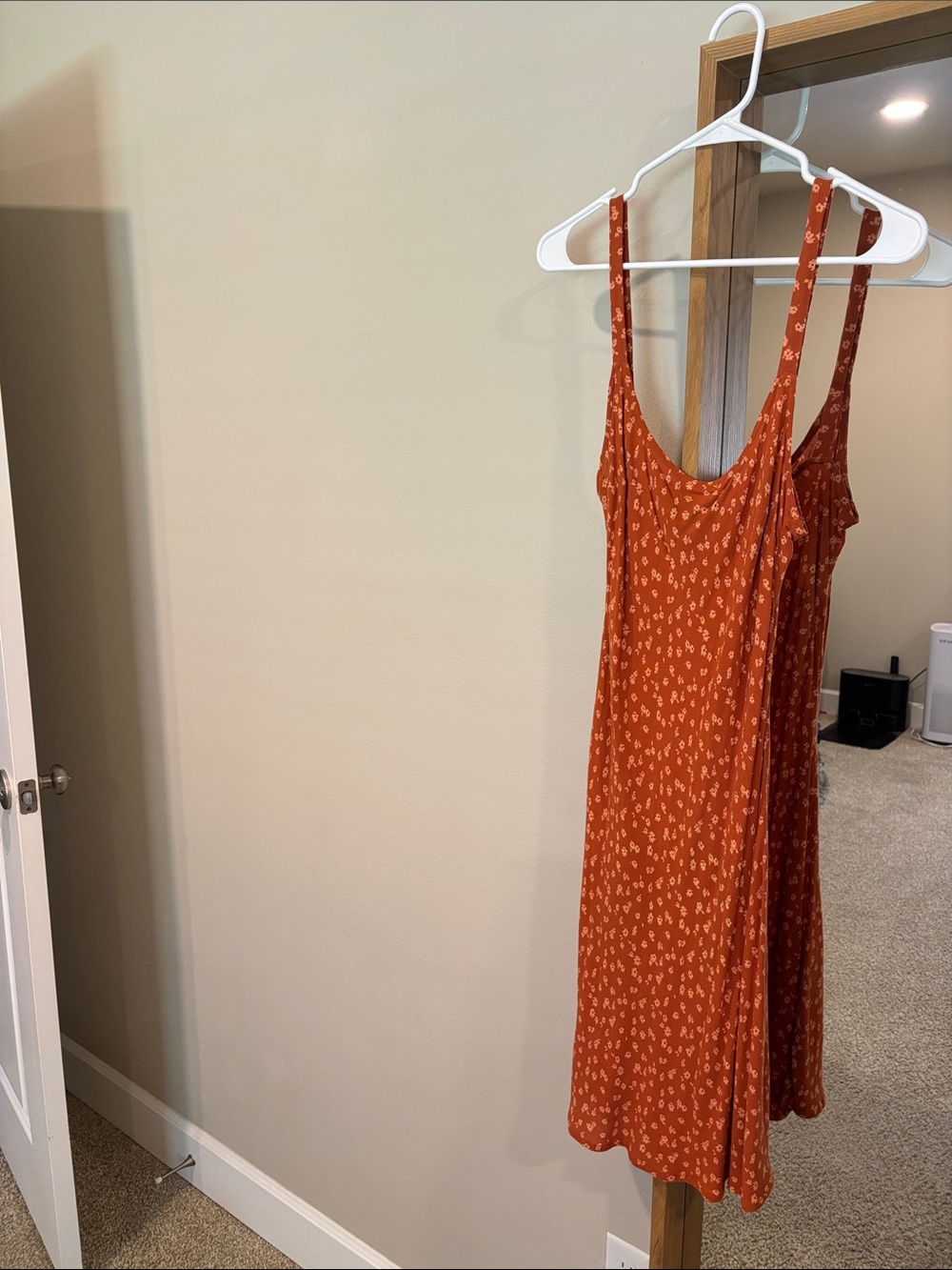 Thrills Rust Floral Midi Slip Dress